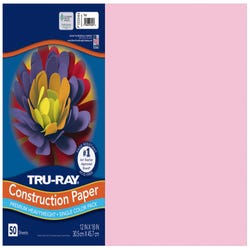 Tru-Ray Sulphite Construction Paper, 12 x 18 Inches, Pink, 50 Sheets 054096