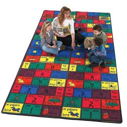 Image for Flagship Carpets Amigos Discovery Collection Bilingual Carpet, 6 x 6 Feet, Rectangle from School Specialty