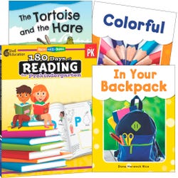 Teacher Created Materials Learn-at-Home Reading Bundle, Grade Pre to K, Set of 4 Item Number 2092224