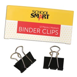 School Smart Binder Clips, 1-1/4 Inches, Medium, Pack of 12 Item Number 032400
