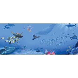 Image for Everlast Ocean Mural Traverse Wall Package, 8 x 40 Feet, Red or Blue Mat from School Specialty