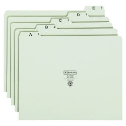 Image for Smead Filing Guides, Letter Size, A-Z, 1/5 Cut Tab, Gray/Green, 1 Set from School Specialty
