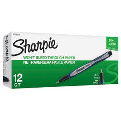 Image for Sharpie Pens, Fine Point, 0.8 mm, Blue, Pack of 12 from School Specialty