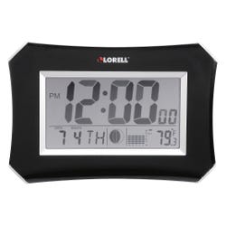 Image for Lorell LCD Wall Alarm Clock, 10-1/8 Inches, Plastic Frame, Black Frame from School Specialty