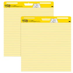 Image for Post-It Self-Stick Easel Pad, 25 x 30 Inches, Ruled, Yellow, 30 Sheets, Pack of 2 from School Specialty