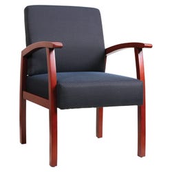 Image for Lorell Deluxe Guest Chair, 24 x 25 x 35-1/2 Inches, Midnight Blue/Cherry from School Specialty