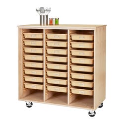 Image for Diversified Spaces Mobile Tote Tray Cabinet Without Doors, 48 x 22 x 51 Inches, Maple from School Specialty