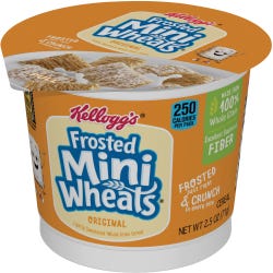 Image for Kellogg's Frosted Mini Wheats In-A-Cup Portable Supersized Cereal-In-A-Cup, 2.5 oz, Pack of 6 from School Specialty
