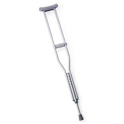 Image for School Health Adjustable Push Button Crutch, 275 pound, 4 ft 6 inch to 5 ft 2 inch, Small, Aluminum from School Specialty