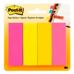 Image for Post-it Page Markers, 1 x 3 Inches, Ultra Colors, Pad of 50 Sheets, Pack of 4 from School Specialty