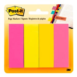 Image for Post-it Page Markers, 1 x 3 Inches, Ultra Colors, Pad of 50 Sheets, Pack of 4 from School Specialty