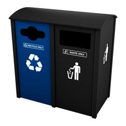 Image for Berkeley 32 Gallon Sideload Double Recycle Station, Curve Top from School Specialty