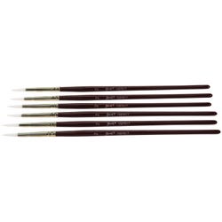 Image for Sax Optimum White Synthetic Taklon Paint Brushes, Round, Size 2, Pack of 6 from School Specialty