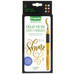 Crayola Signature Liquid Metal Craft Markers, Assorted Colors, Set of 6 Item Number 2020058