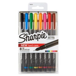 Image for Sharpie Fine Tips Pens with Hard Case, Assorted Colors, Pack of 8 from School Specialty
