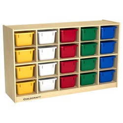 Childcraft Mobile Cubby Unit, 20 Assorted Color Trays, 47-3/4 x 14-1/4 x 30 Inches, Item Number 296216