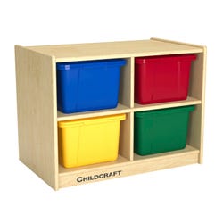 Image for Childcraft Mobile Storage Unit, 4 Cubbies with Assorted Color Tubs, 25-5/8 x 16 x 19 Inches from School Specialty