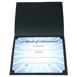 Achieve It! Congratulations Award Covers, Linen, Black, Pack of 25, Item Number 2105087