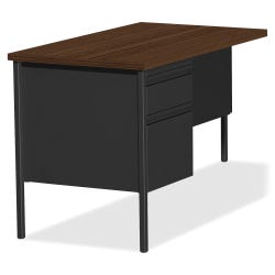 Image for Lorell Walnut Laminate Fortress Series, Left Pedestal Return, 42 x 24 x 29-1/2 Inches, Walnut/Black from School Specialty