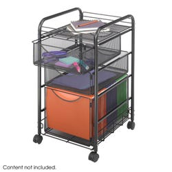 Image for Safco Onyx Mesh File Cart, 3 Drawer, 15-3/4 x 17 x 27 Inches, Black from School Specialty