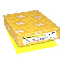 Astrobrights Premium Color Paper, 8-1/2 x 11 Inches, Lift-Off Lemon, 500 Sheets, Item Number 075827