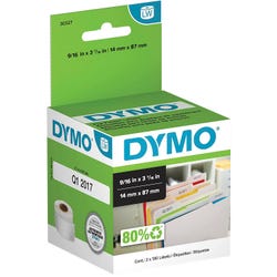 Image for DYMO LabelWriter File Folder Labels, 9/16 x 3-7/16 Inches, White, 130 Labels/Roll, Box of 2 from School Specialty