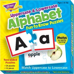 Image for Trend Enterprises Uppercase and Lowercase 2-Piece Alphabet Puzzles, Set of 24 from School Specialty