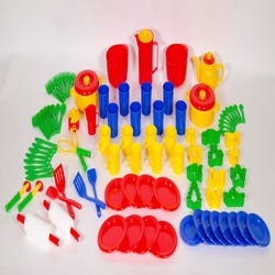 Image for Dantoy Cooking Set for Kids, 8 Place Settings, Assorted Colors, 100 Pieces from School Specialty