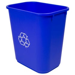 School Smart Indoor Recycle Waste Basket, 28 Quart, Blue 2003505