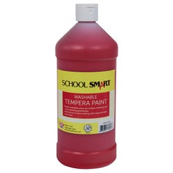 School Smart Washable Tempera Paint, Red, 1 Quart Bottle Item Number 2002747