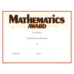 Image for Achieve It! Raised Print Mathematics Recognition Award, 11 x 8-1/2 inches, Pack of 25 from School Specialty