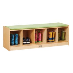 Jonti-Craft 5-Section Bench Locker, 48 x 15 x 16 Inches, Key Lime, Item Number 2100398