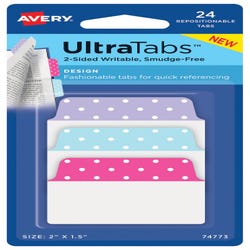Image for Avery Repositionable UltraTabs, 2 x 1-1/2 Inches, Assorted Dots, Pack of 24 from School Specialty