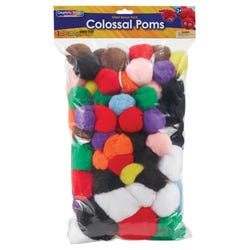Image for Creativity Street Colossal Non-Toxic Pom Pon, Assorted Size, Assorted Bright Color, 1 lb from School Specialty