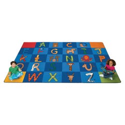 Carpets for Kids A to Z Animals Rug, Rectangle, 8 Feet 4 Inches x 13 Feet 4 Inches, Multicolored, Item Number 090640