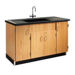 Image for Diversified Woodcrafts Clean-Up Sink, 55-1/2 x 28 x 36-1/2 Inches, Epoxy Resin, Hardwood, Polyolefin, Oak Veneer from School Specialty