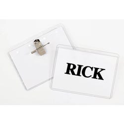 Image for C-Line Clip and Pin Combo Name Badges with Inserts, 3-1/2 x 2-1/4 Inches, Pack of 50 from School Specialty