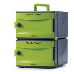 Image for Copernicus Premium Tech Tub2, Holds 10 USB Devices, 12-1/2 x 16-1/4 x 26 Inches, Black and Green from School Specialty