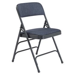 Image for National Public Seating 2300 Premium Folding Chair, Imperial Blue Fabric, Char-Blue Frame, Set of 4 from School Specialty