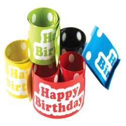 Teacher Created Resources Happy Birthday Slap Bracelets, Polka Dots, Item Number 2003453