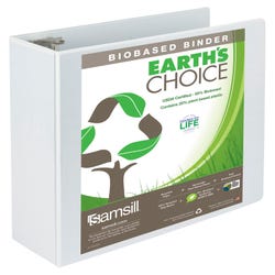 Image for Samsill Earth's Choice Eco-Friendly View Binder, 4 Inch D-Ring, White from School Specialty