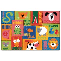 Carpets for Kids KIDSoft Animal Sounds Toddler Rug, 6 x 9 Feet Rectangle, Multicolored, Item Number 1396520