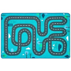 Carpets for Kids Tranquil Traveling Road Play Rug, 6 Feet x 9 Feet, Rectangle, Blue, Item Number 2101461