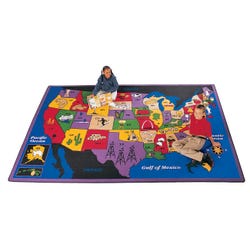 Image for Carpets for Kids Discover America Carpet, 8 Feet 4 Inches x 11 Feet 8 Inches, Rectangle, Multicolored from School Specialty