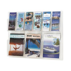 Safco Reveal 3 Magazine and 6 Pamphlet Display, 30 x 2 x 22-1/2 Inches, Clear, Item Number 1279870