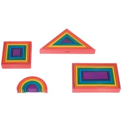 Image for TickiT Wooden Rainbow Architect Set, 28 Pieces from School Specialty
