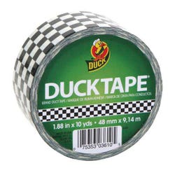 Image for Duck Tape Printed Duct Tape, 1.88 in x 10 yd, Black and White Checker Design from School Specialty