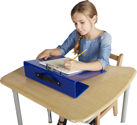 Student using a slantboard.