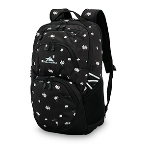 Black Floral Swoop Backpack