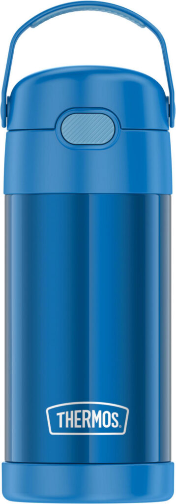 Thermos water bottle in light blue
